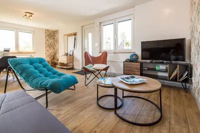 Télévision ou salle de divertissement dans l'établissement Appartement plein centre 