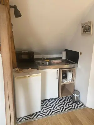 Cuisine ou kitchenette dans l'établissement Grand studio lumineux à 10 min de Compiègne