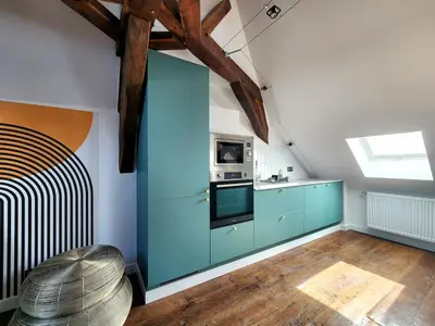 Cuisine ou kitchenette dans l'établissement Les Bulles d'Aÿ - Loft