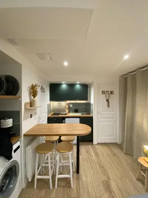 Cuisine ou kitchenette dans l'établissement Le Nid'Ophé Studio Cosy - Proche Disneyland Paris