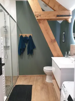 Salle de bains dans l'établissement Appartement La Buissonnière