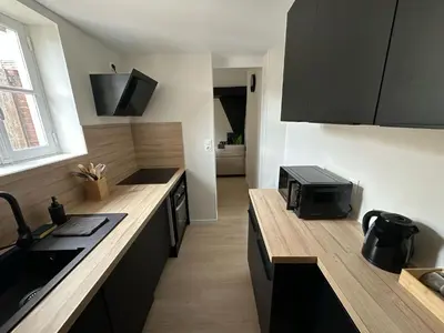Cuisine ou kitchenette dans l'établissement Le chal'heureux, Appartement chic au cœur d'Épernay