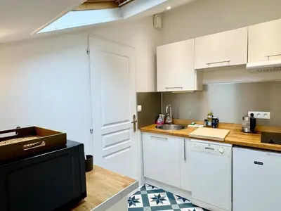 Cuisine ou kitchenette dans l'établissement Les Arches de Vesle à Reims