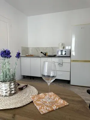 Cuisine ou kitchenette dans l'établissement La bulle du 4