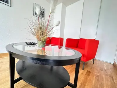 Coin salon dans l'établissement Terrasse & Bulles - Grand T3 au cœur de Reims