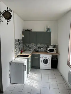 Cuisine ou kitchenette dans l'établissement Jolie studio meublé tout équipé