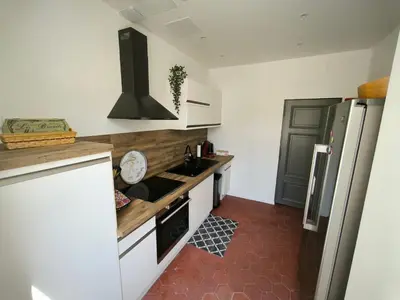 Cuisine ou kitchenette dans l'établissement Gîte Champagne Philippe Moutardier - Chambre Réserve