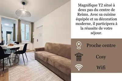 Plan de l'établissement 1 Clairmarais T2 cosy a 2 pas du centre-ville