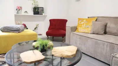 Coin salon dans l'établissement Le clos Champenois maison au cœur des vignes