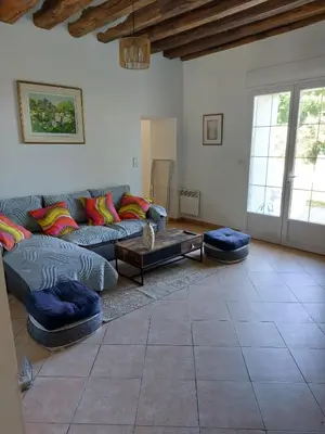 Coin salon dans l'établissement Maison campagne proche Disney au calme