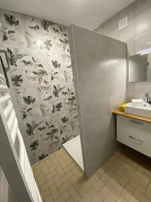 Salle de bains dans l'établissement Gîte du Saule du Magne 2 personnes