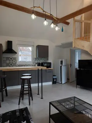 Cuisine ou kitchenette dans l'établissement Gite du soleil