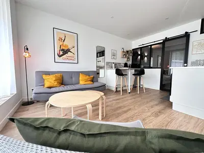 Cuisine ou kitchenette dans l'établissement Moisson une pépite au centre ville avec parking