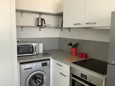 Cuisine ou kitchenette dans l'établissement L'étape Rémoise, le calme aux portes de Reims
