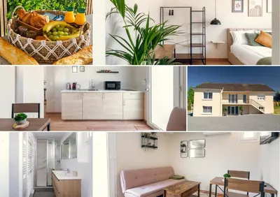 Cuisine ou kitchenette dans l'établissement L'essentiel, calme et climatisé - Accès autonome