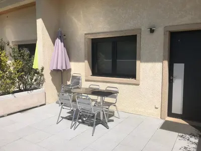 Balcon ou terrasse dans l'établissement Gites Des Sablons