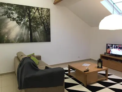 Télévision ou salle de divertissement dans l'établissement Gites Des Sablons