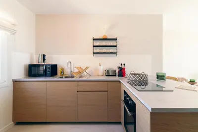 Cuisine ou kitchenette dans l'établissement La Bali, Luxe et relaxation