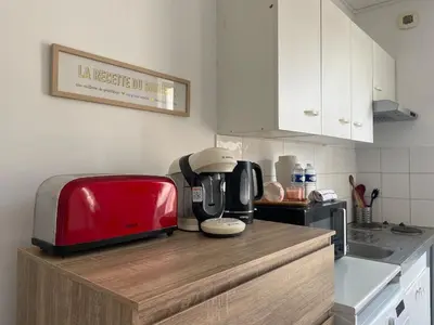 Cuisine ou kitchenette dans l'établissement la Terrasse du bonheur