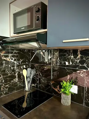 Cuisine ou kitchenette dans l'établissement Escale de la râperie logement 1