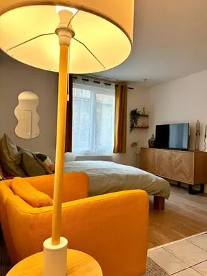 Télévision ou salle de divertissement dans l'établissement Cocon Rémois avec parking privé