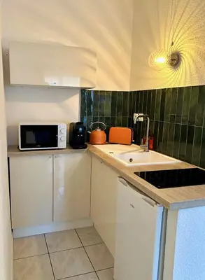 Cuisine ou kitchenette dans l'établissement Cocon Rémois avec parking privé