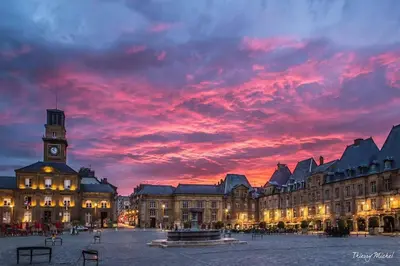 Lever ou coucher de soleil vu de la maison de vacances ou à proximité