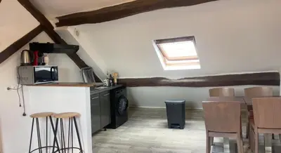 Cuisine ou kitchenette dans l'établissement MEAUX Centre Henri IV Vue CATHEDRALE Exeptionnelle