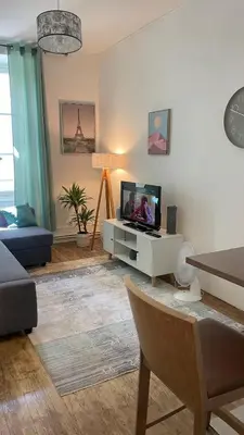 Télévision ou salle de divertissement dans l'établissement MEAUX Centre Vue Cathédrale RDC Cosy