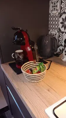 Cuisine ou kitchenette dans l'établissement Au Nid Douillet