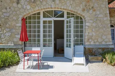 Terrasse ou espace extérieur de l'établissement La Bertonnerie en Champagne