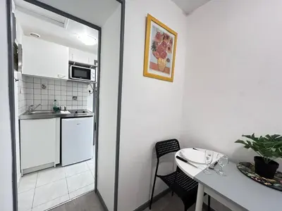 Cuisine ou kitchenette dans l'établissement Duruy 4 studio cosy rdc fdc proche centre-ville
