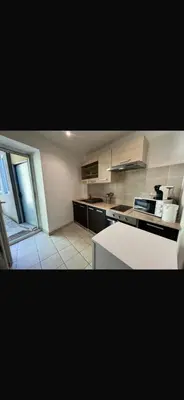 Cuisine ou kitchenette dans l'établissement Studio avec terrasse