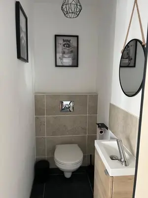Salle de bains dans l'établissement Maison Gali