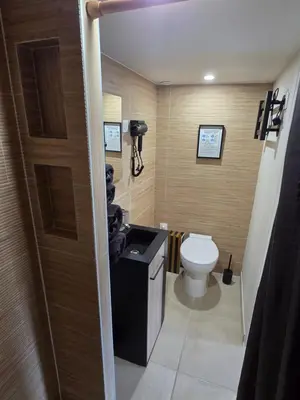 Salle de bains dans l'établissement Le nid de Champaubert