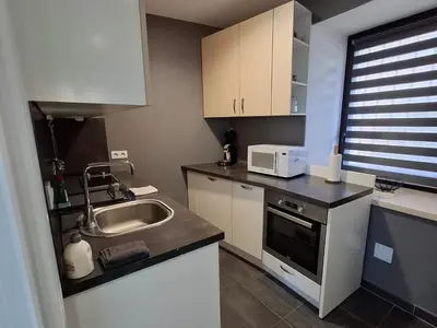 Cuisine ou kitchenette dans l'établissement Gîte Dameryat