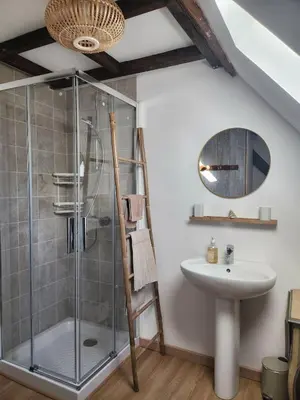 Salle de bains dans l'établissement Gite rural La petite Belgique - Lamécourt - 12 personnes - 6 chambres