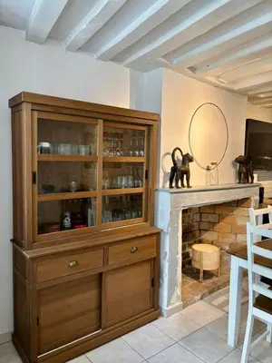 Cuisine ou kitchenette dans l'établissement Maison cosy pour 2 à Crépy, véranda et jardin