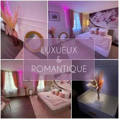 Un ou plusieurs lits dans un hébergement de l'établissement Cocon Diamant - Nuit Romantique - Jacuzzi et Sauna Privatifs-Hyper-Centre