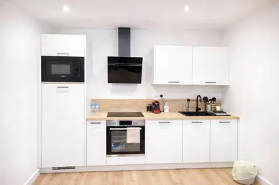 Cuisine ou kitchenette dans l'établissement Appartement Cosy Centre Ville De Reims