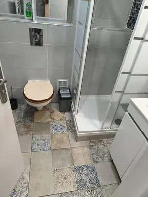 Salle de bains dans l'établissement Appartement budget avec parking au centre-ville
