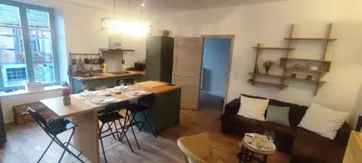 Cuisine ou kitchenette dans l'établissement Le relais de Victor et son garage à vélos