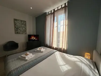 Un ou plusieurs lits dans un hébergement de l'établissement C Oslo - Appartement spacieux proche centre-ville