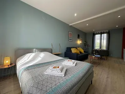 Un ou plusieurs lits dans un hébergement de l'établissement C Oslo - Appartement spacieux proche centre-ville