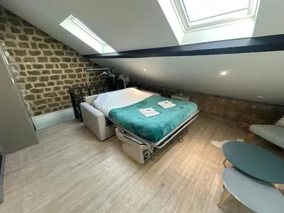 Un ou plusieurs lits dans un hébergement de l'établissement C Copenhague - charmant studio proche centre-ville
