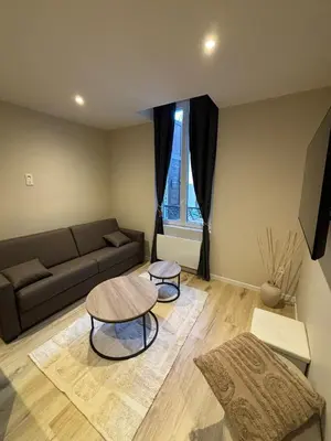 Coin salon dans l'établissement Maison de standing au centre de Reims 7 chambres avec 7 salles de bain, sauna, cour privée