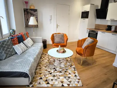 Cuisine ou kitchenette dans l'établissement Appartement Prestige Cœur de Reims