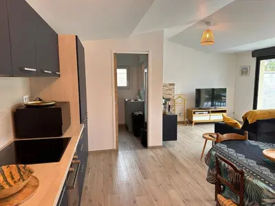 Cuisine ou kitchenette dans l'établissement Maisonnette Migahome
