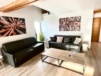 Coin salon dans l'établissement L'Escapade Champenoise