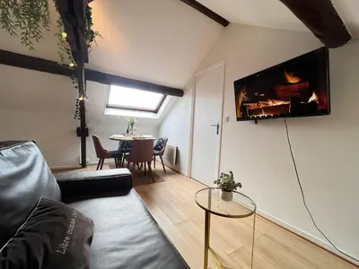 Télévision ou salle de divertissement dans l'établissement E - Au petit bonheur cosy proche du centre-ville